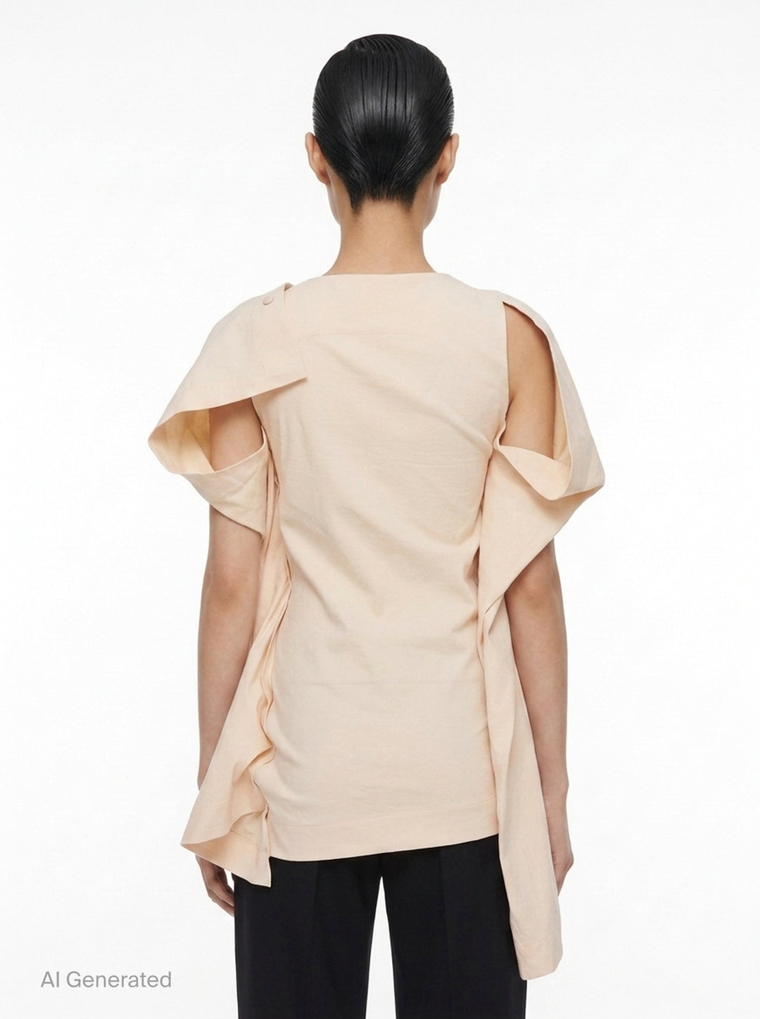 Concealed Draped Woven Top | Issey Miyake | Club21 - back