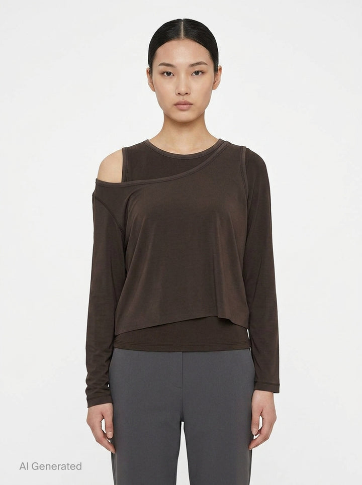 Drape Jersey Knit Top | ISSEY MIYAKE | Club21 - front