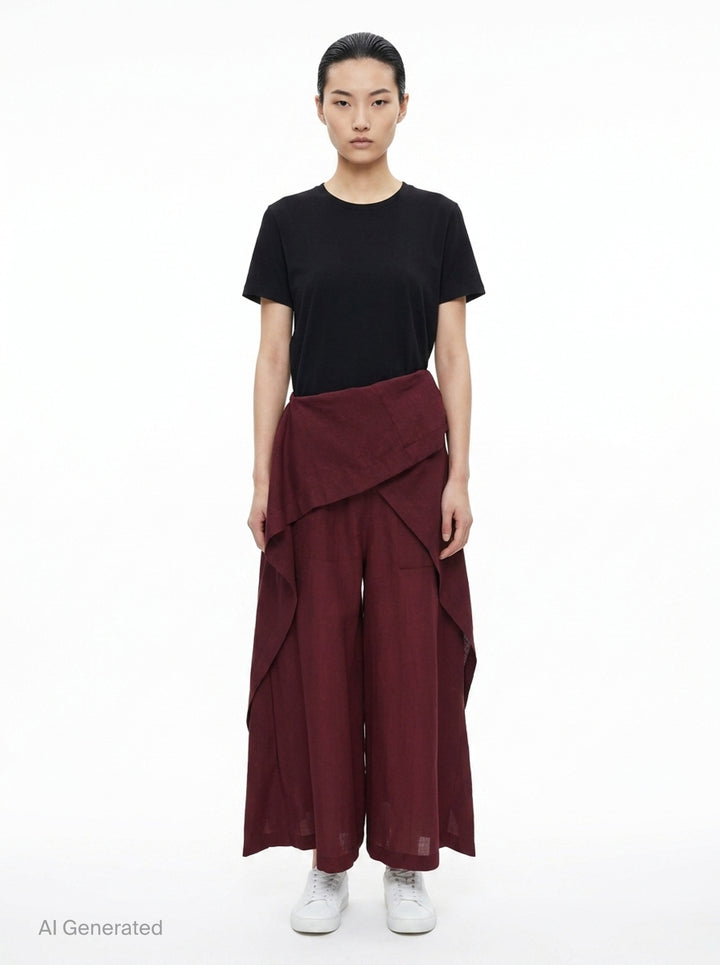 Draped Wide-Leg Pants | Issey Miyake | Club21 - front