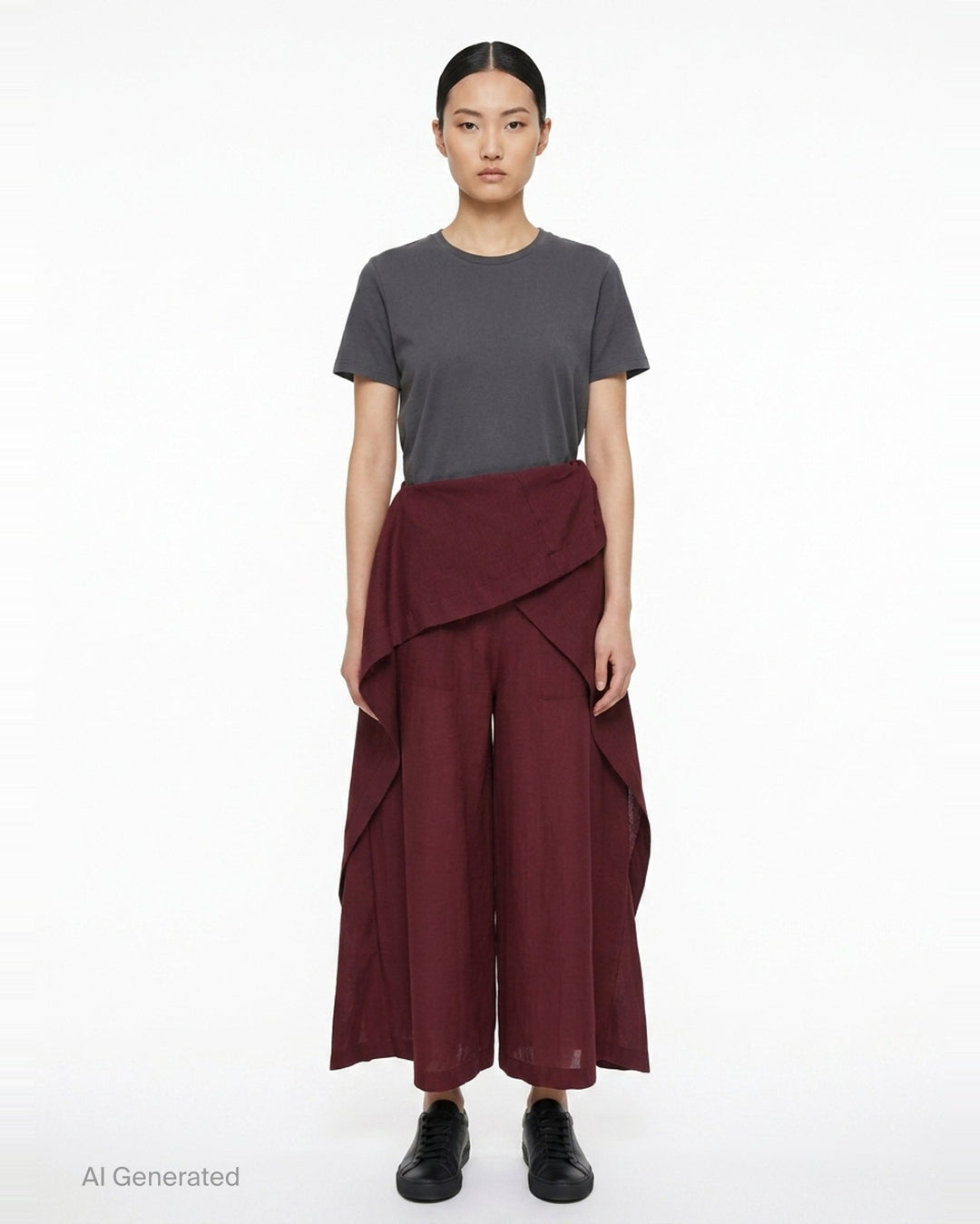 Draped Wide-Leg Pants | Issey Miyake | Club21 - front