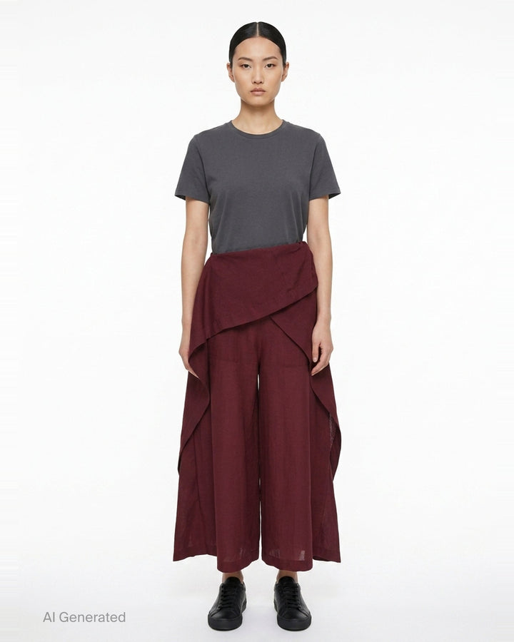 Draped Wide-Leg Pants | Issey Miyake | Club21 - front