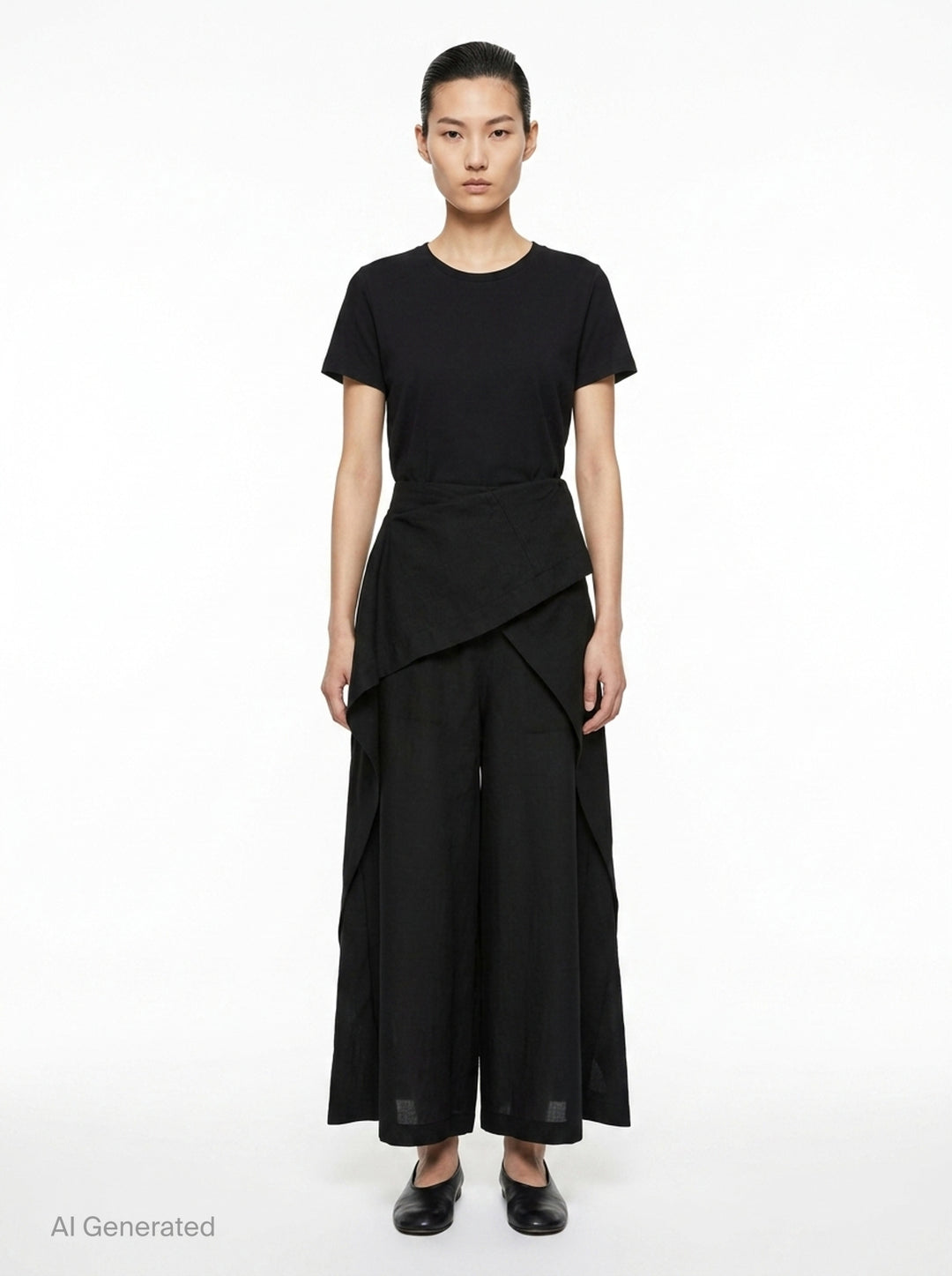 Draped Wide-Leg Pants | Issey Miyake | Club21 - front