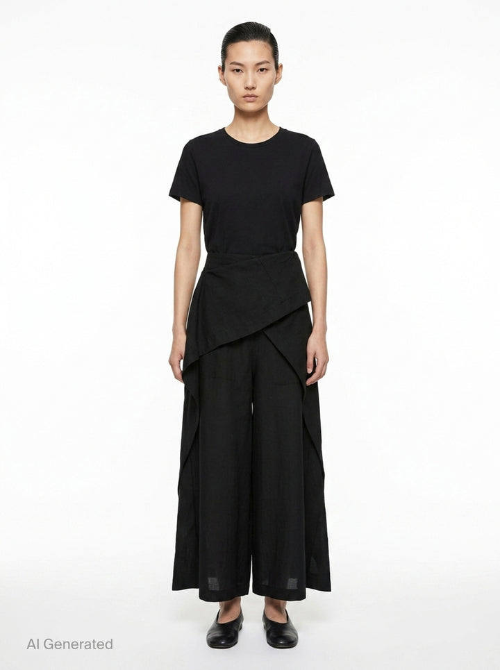 Draped Wide-Leg Pants | Issey Miyake | Club21 - front