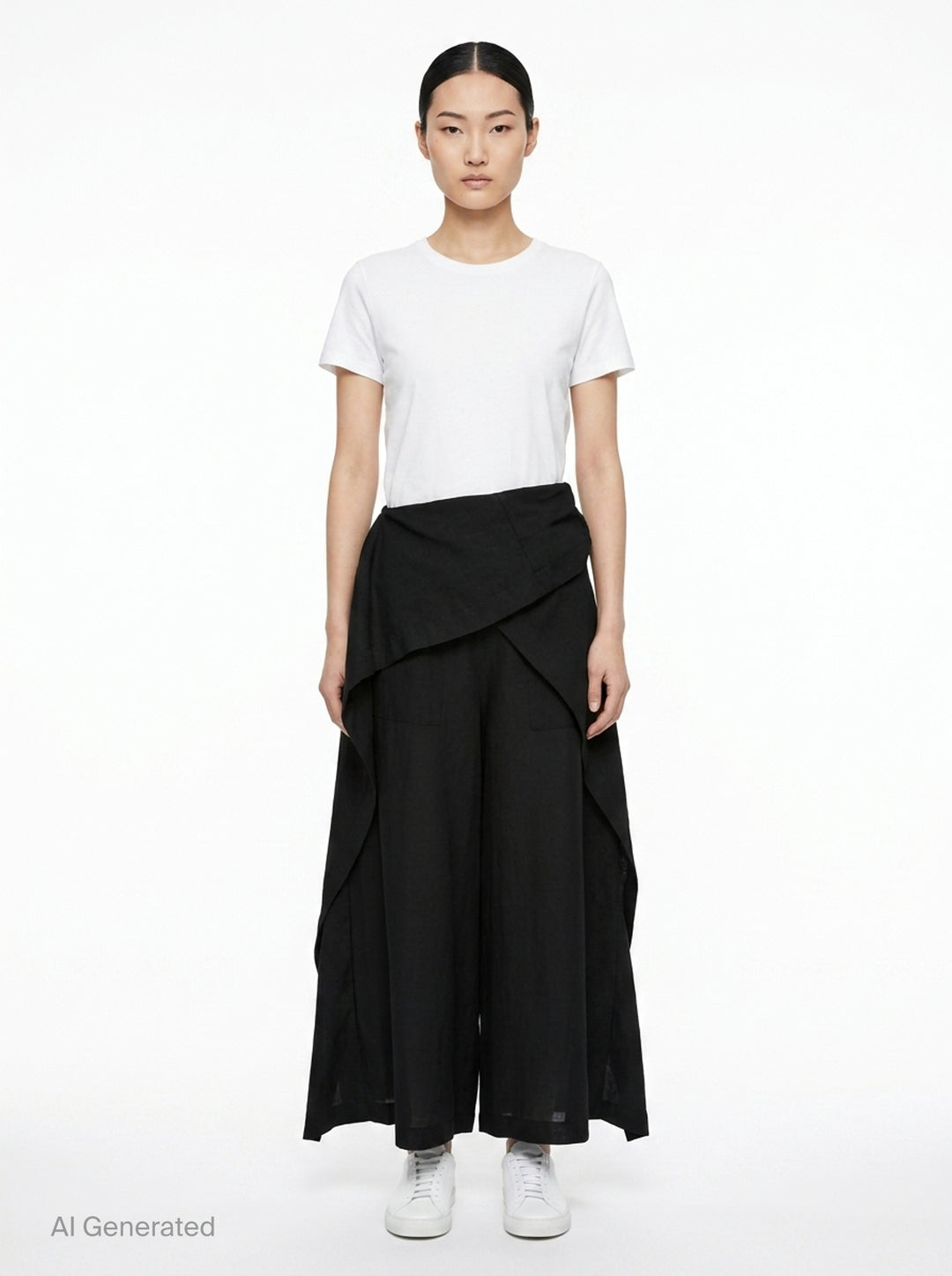 Draped Wide-Leg Pants | Issey Miyake | Club21 - front