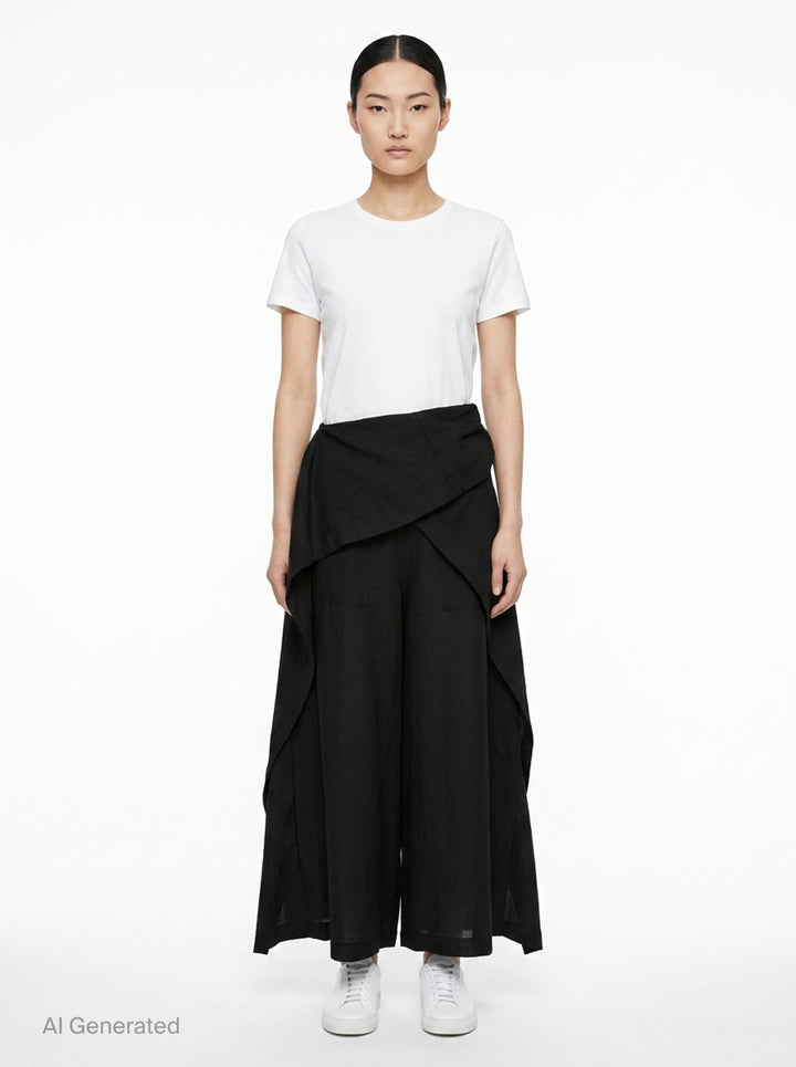 Draped Wide-Leg Pants | Issey Miyake | Club21 - front