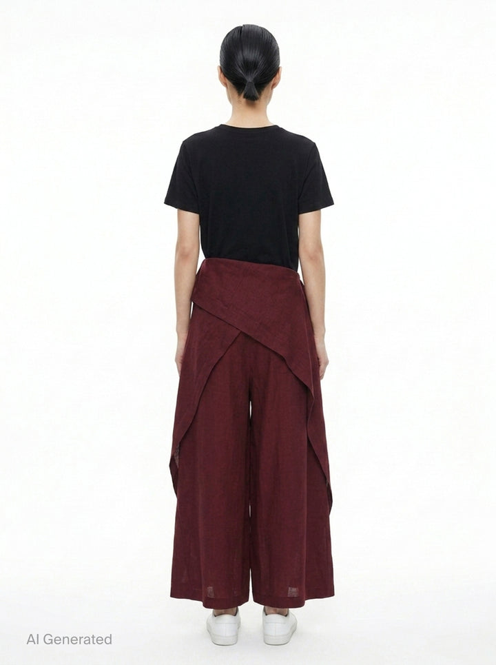 Draped Wide-Leg Pants | Issey Miyake | Club21 - back