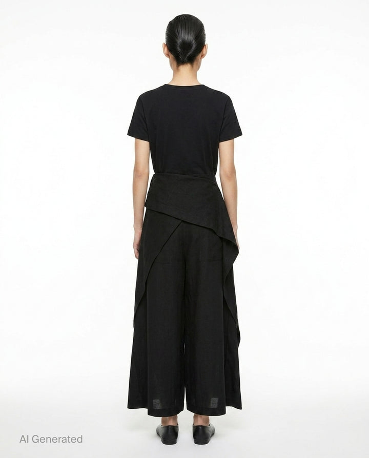 Draped Wide-Leg Pants | Issey Miyake | Club21 - back