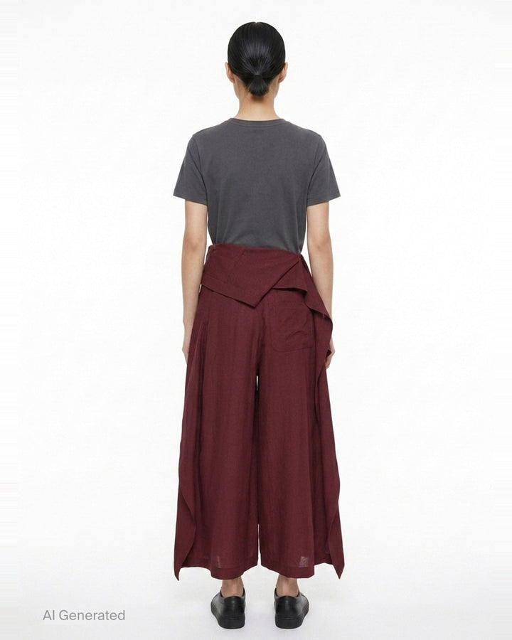 Draped Wide-Leg Pants | Issey Miyake | Club21 - back