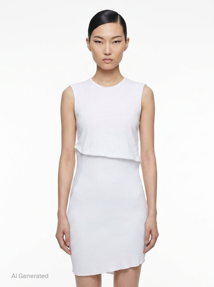 Emerge Asymmetric Mini Dress | Issey Miyake | Club21 - front