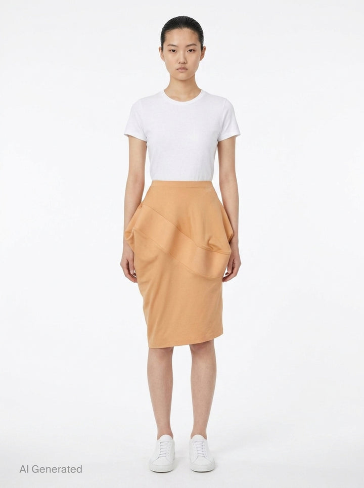 Figurative Draped Skirt | Issey Miyake | Club21 - front
