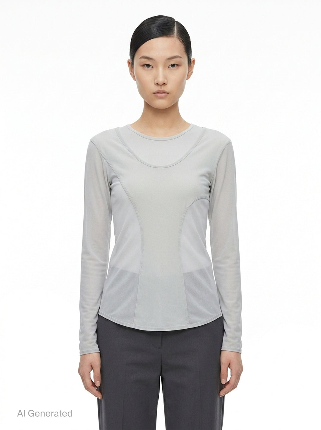 Figure Mesh Long Sleeve Top | Issey Miyake | Club21 - front