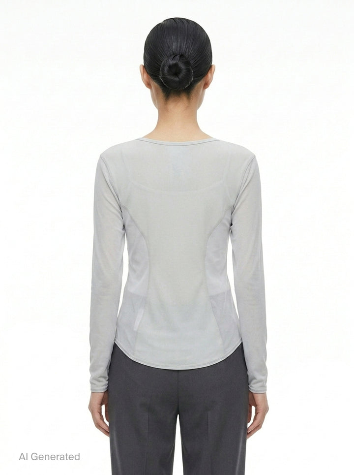 Figure Mesh Long Sleeve Top | Issey Miyake | Club21 - back