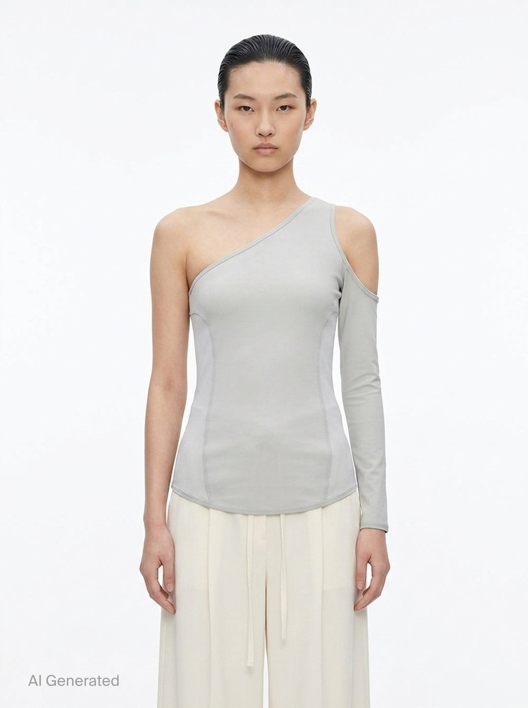 Figure Mesh One-Shoulder Top | Issey Miyake | Club21 - front