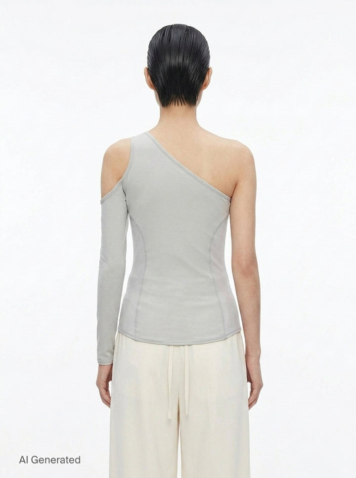 Figure Mesh One-Shoulder Top | Issey Miyake | Club21 - back