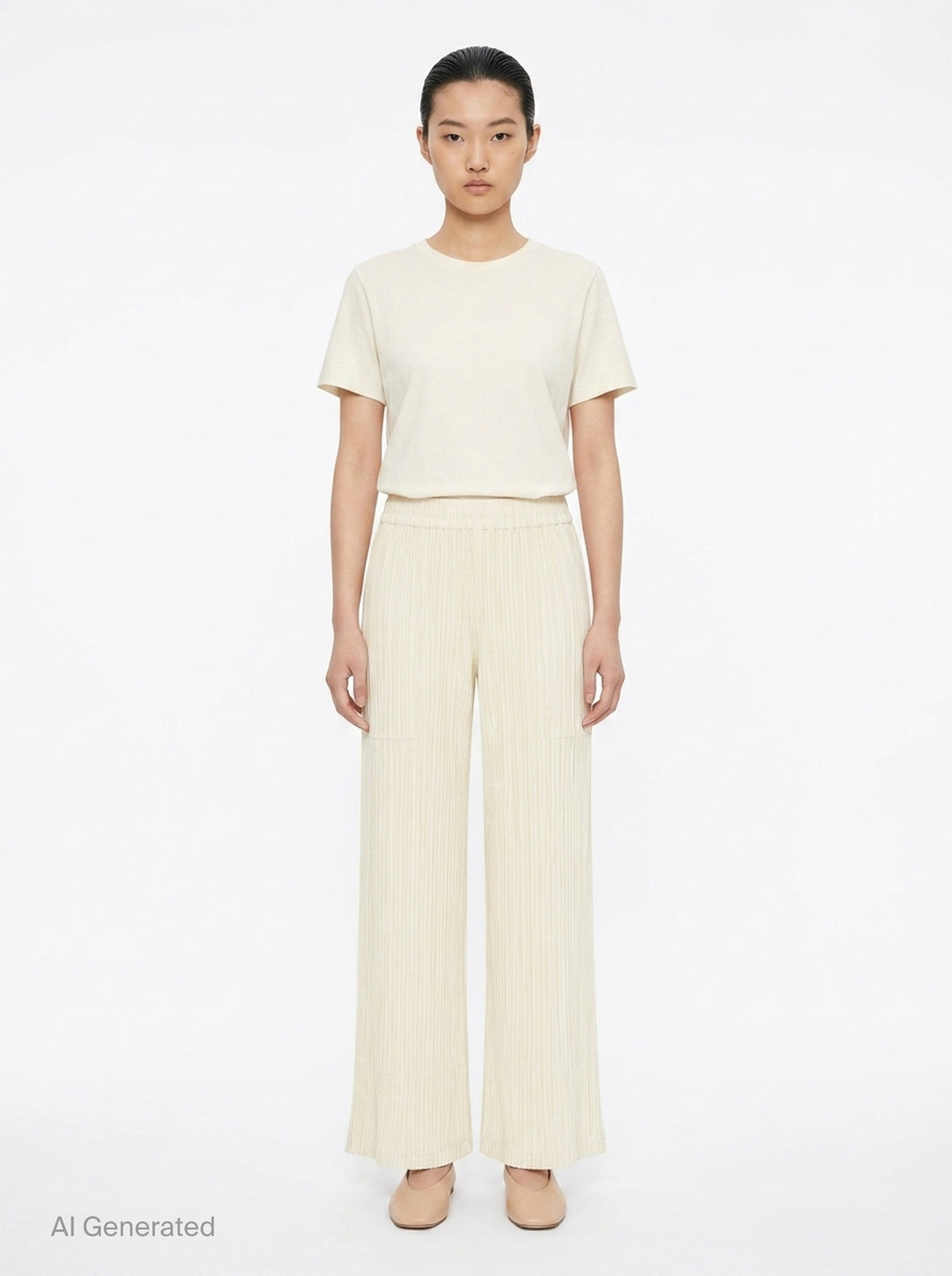 Hatching Pleated Pants | Issey Miyake | Club21 - front