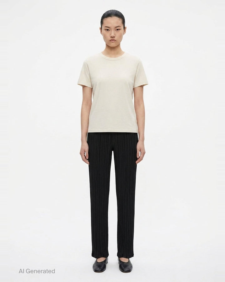 Hatching Pleated Pants | Issey Miyake | Club21 - front