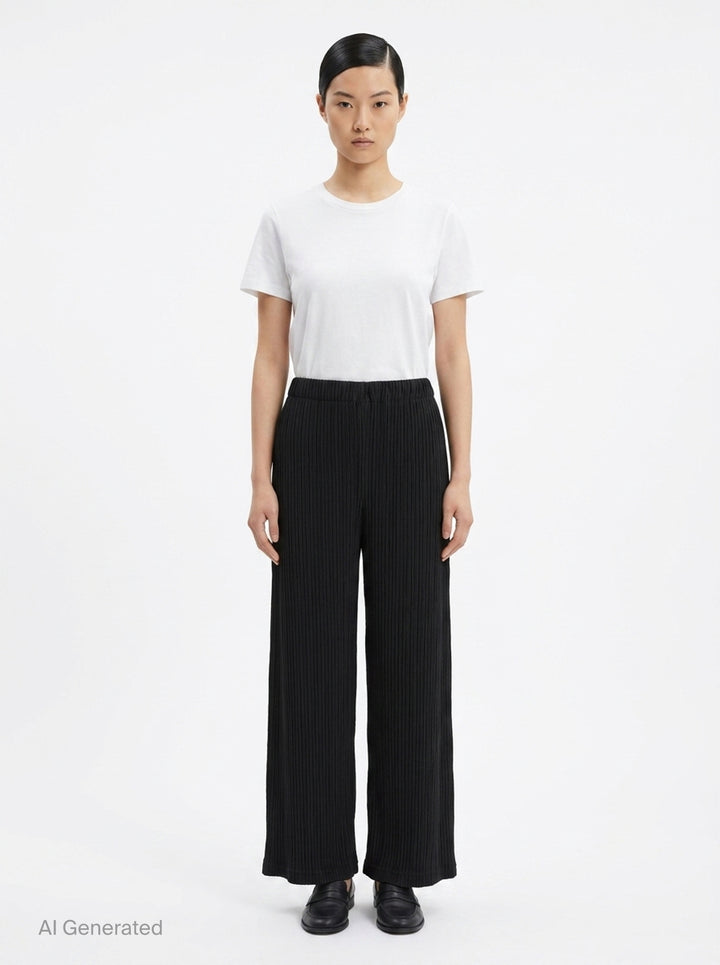 Hatching Pleated Pants | Issey Miyake | Club21 - front