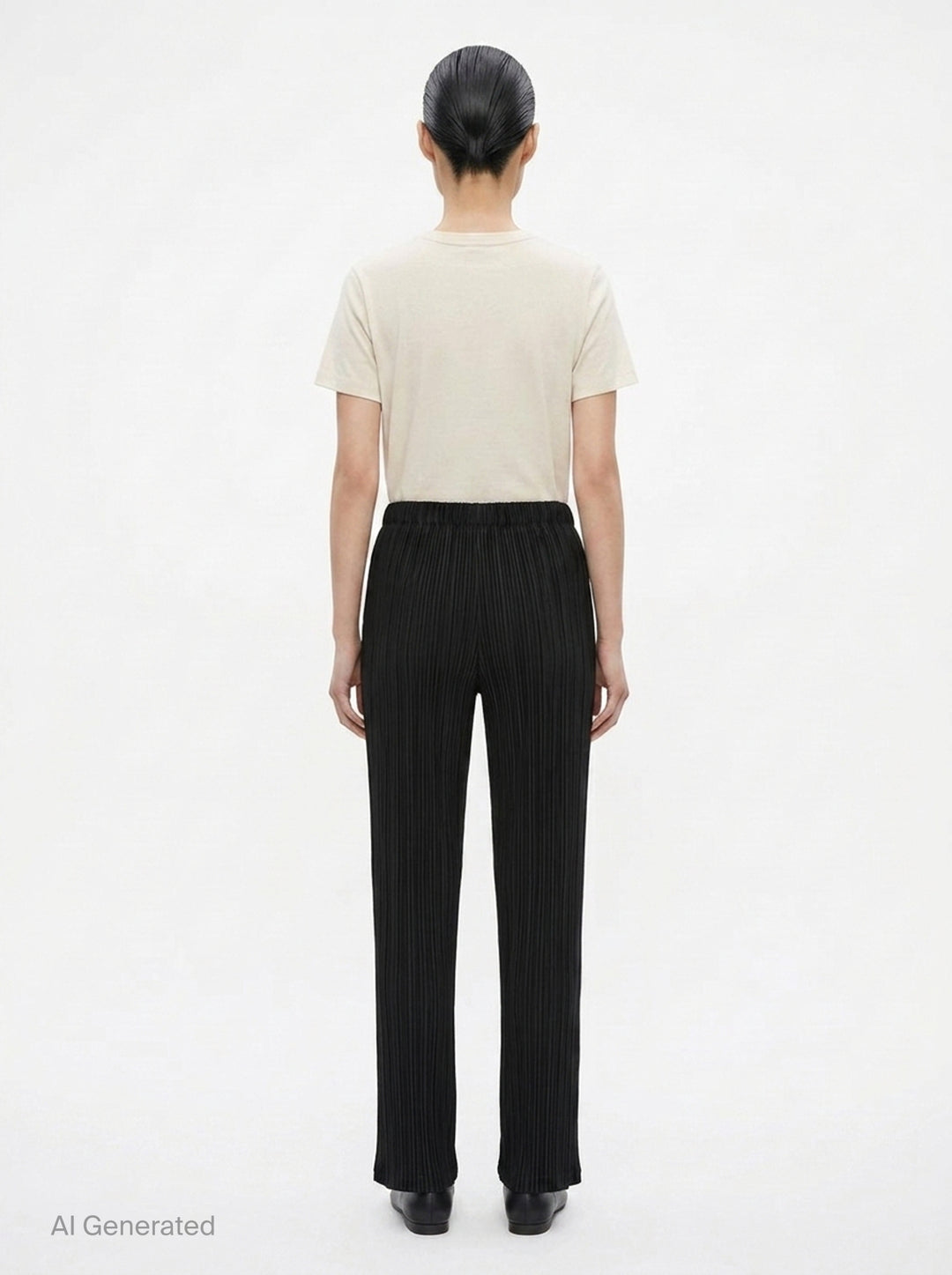Hatching Pleated Pants | Issey Miyake | Club21 - back