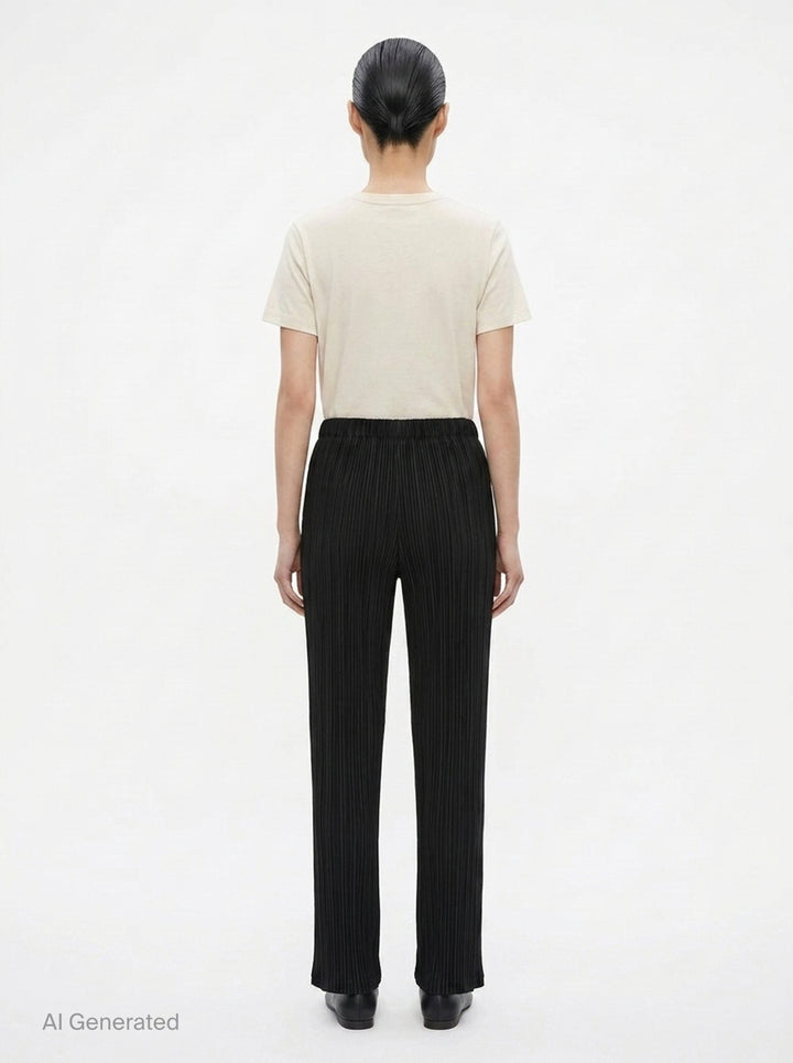 Hatching Pleated Pants | Issey Miyake | Club21 - back