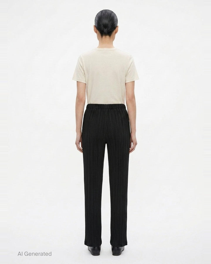 Hatching Pleated Pants | Issey Miyake | Club21 - back