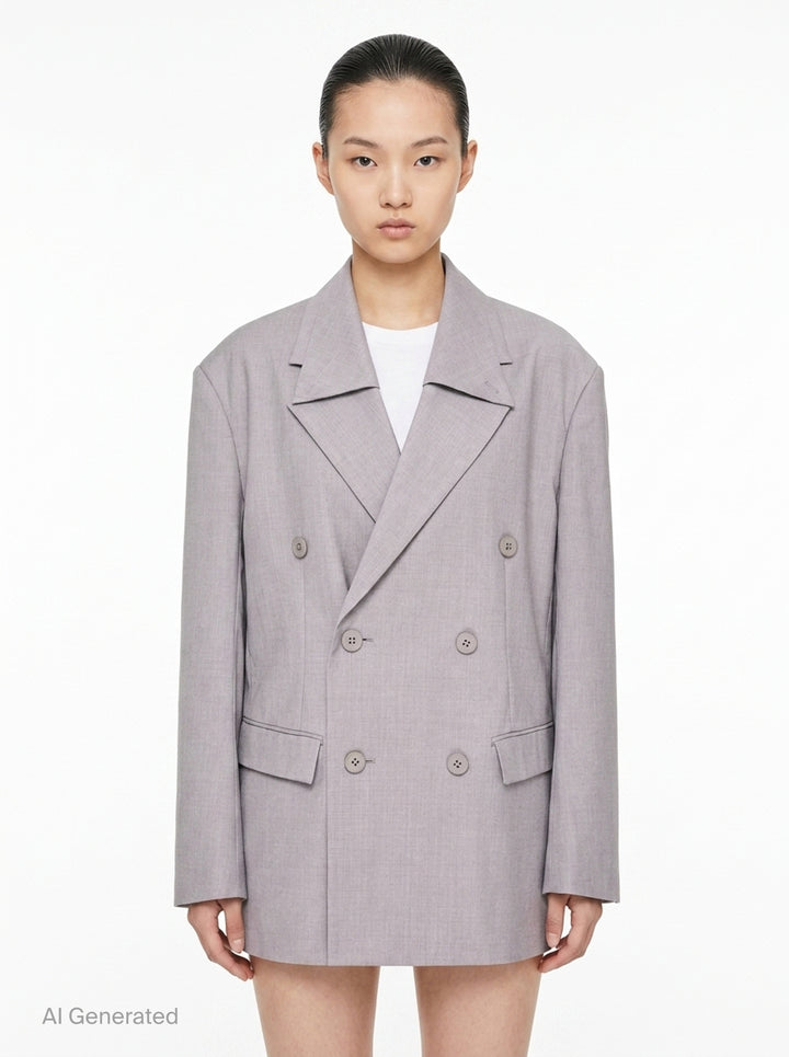 Honest Ensemble Double-Breasted Jacket | Issey Miyake | Club21 - front