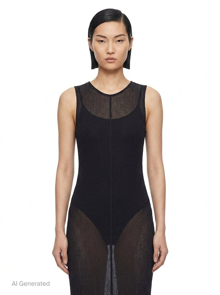 Karami Knit Maxi Dress | Issey Miyake | Club21 - front