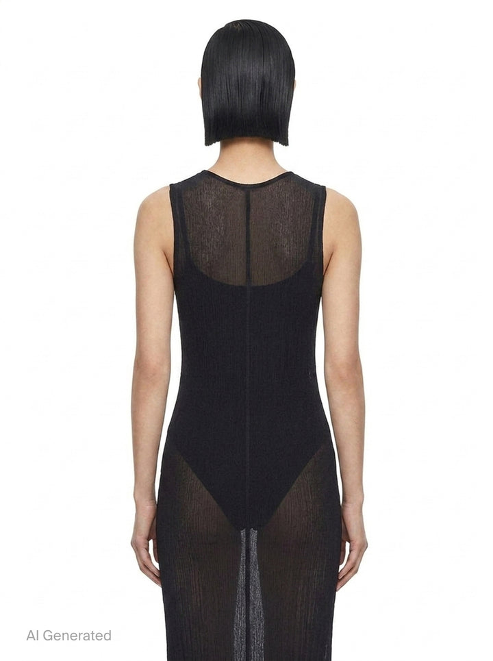 Karami Knit Maxi Dress | Issey Miyake | Club21 - back