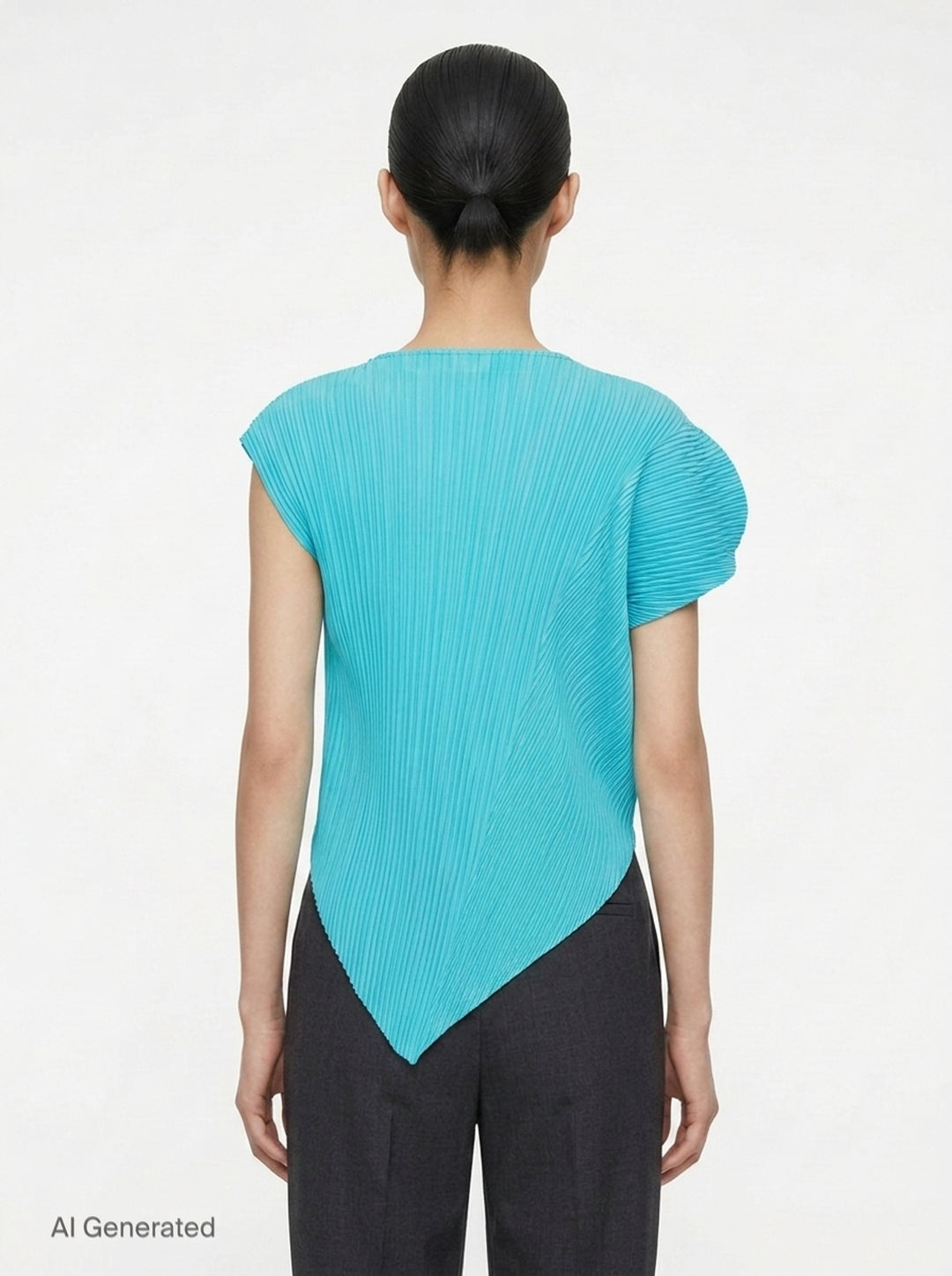 Leaf Pleats Asymmetric Top | Issey Miyake | Club21 - back