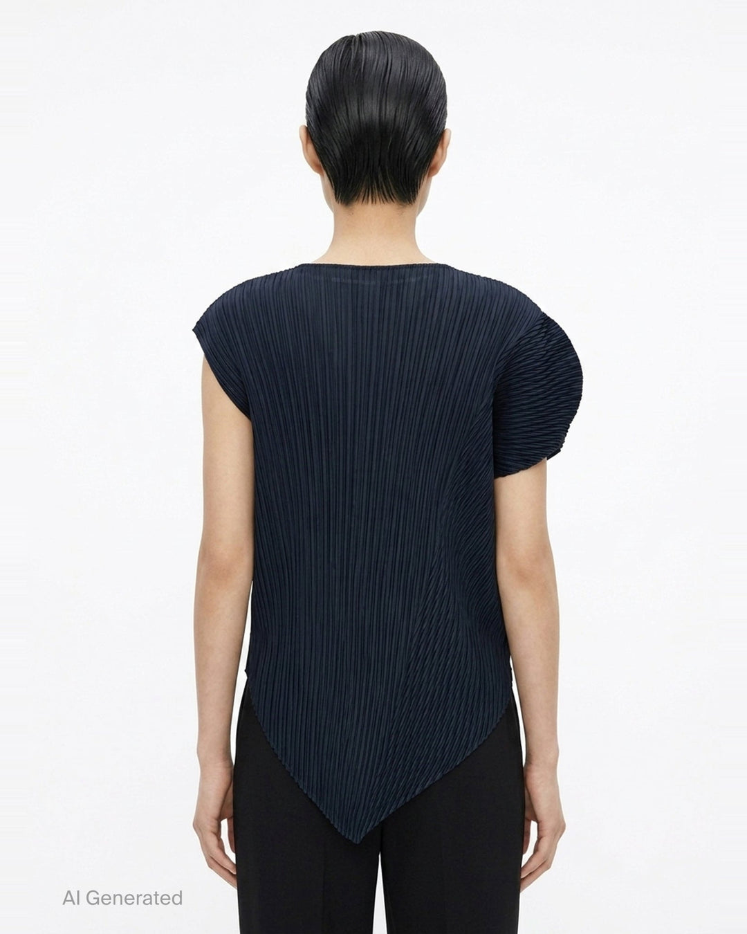 Leaf Pleats Asymmetric Top | Issey Miyake | Club21 - back