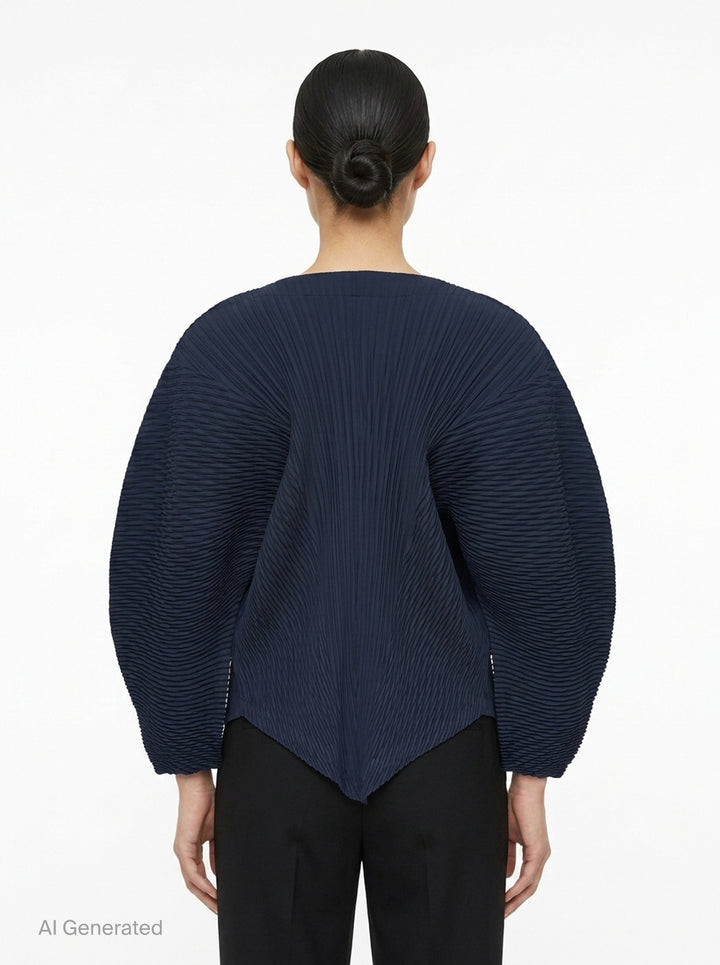 Leaf Pleats Pleated Cardigan | Issey Miyake | Club21 - back