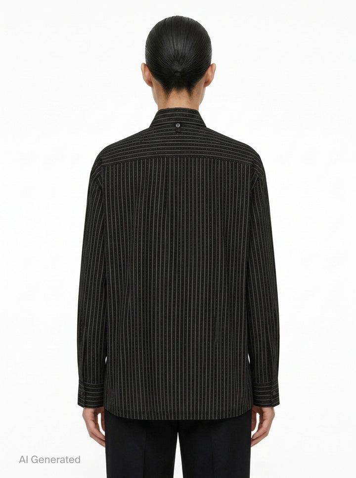 Monsieur Shirt(Dobby Stripe) | Issey Miyake | Club21 - back