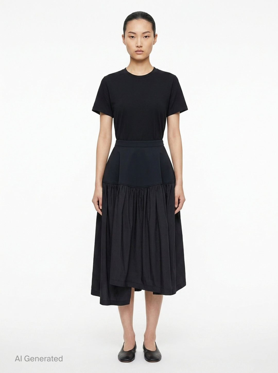 Mute Gathered Midi Skirt | Issey Miyake | Club21 - front
