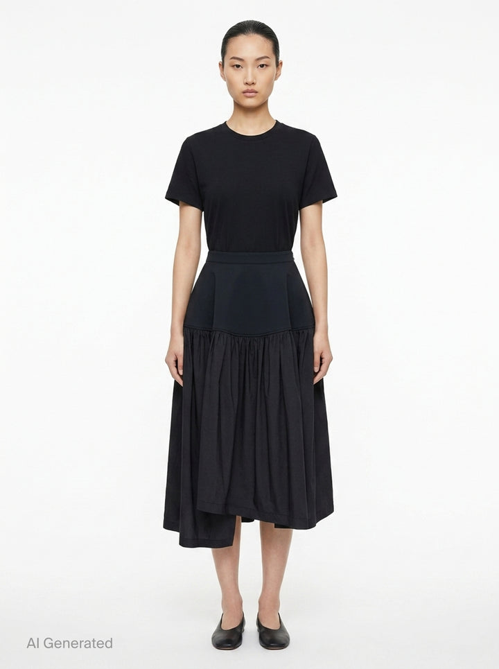 Mute Gathered Midi Skirt | Issey Miyake | Club21 - front