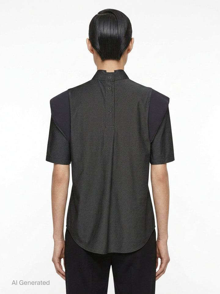 Mute Woven Short Sleeve Top | Issey Miyake | Club21 - back