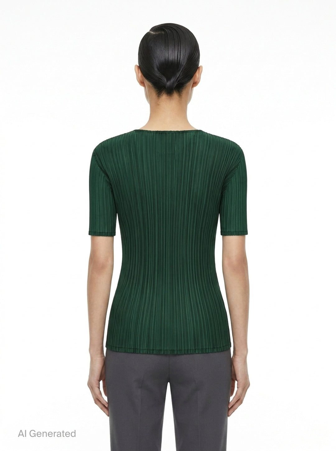 Pleated Cut-Out Short Sleeve Top | Issey Miyake | Club21 - back