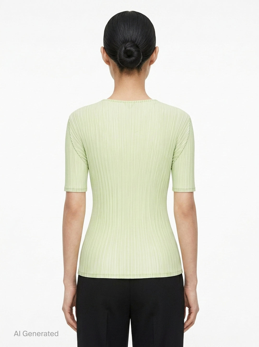 Pleated Cut-Out Short Sleeve Top | Issey Miyake | Club21 - back
