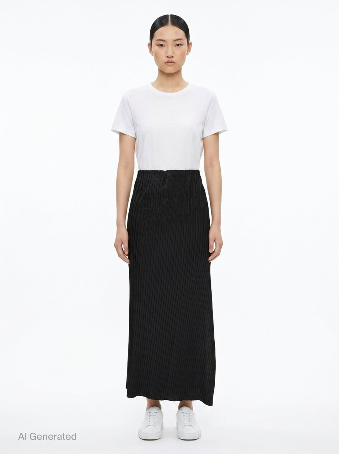 Pleated Midi Skirt | ISSEY MIYAKE | Club21 - front