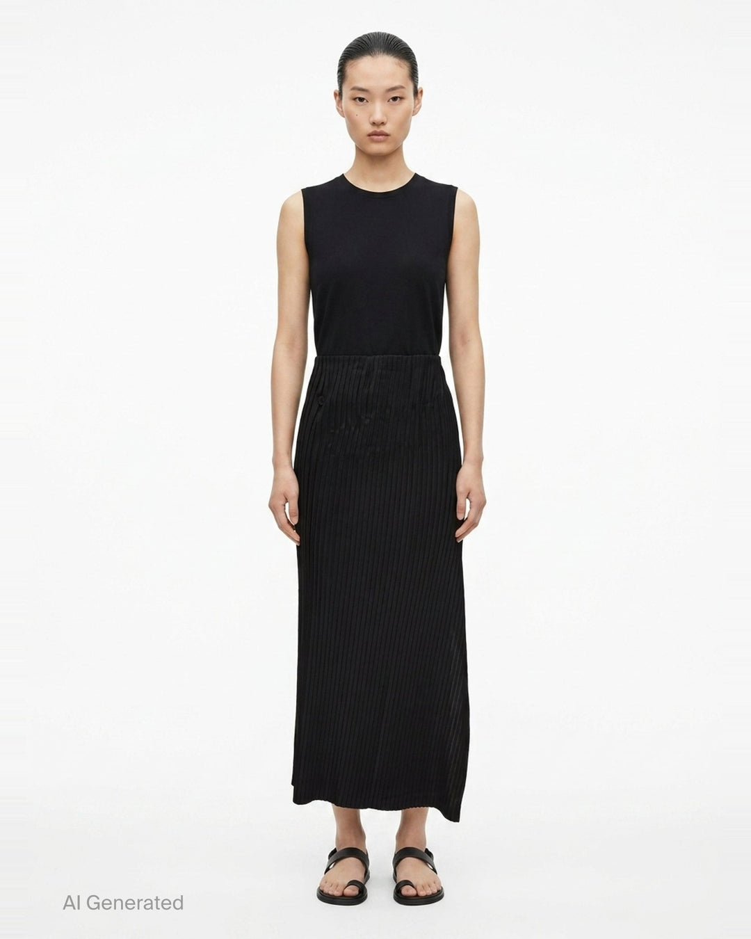 Pleated Midi Skirt | ISSEY MIYAKE | Club21 - front