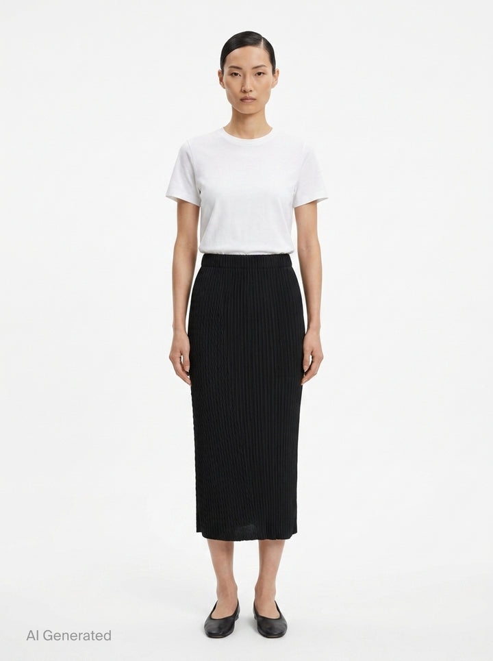 Pleated Midi Skirt | Issey Miyake | Club21 - front