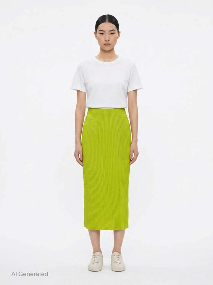 Pleated Midi Skirt | Issey Miyake | Club21 - front