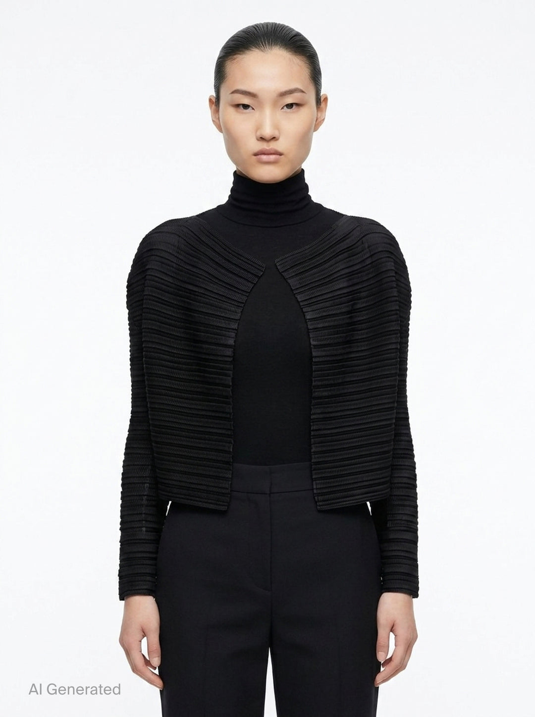 Pleated Open Front Cardigan | Issey Miyake | Club21 - front