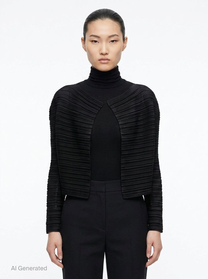 Pleated Open Front Cardigan | Issey Miyake | Club21 - front