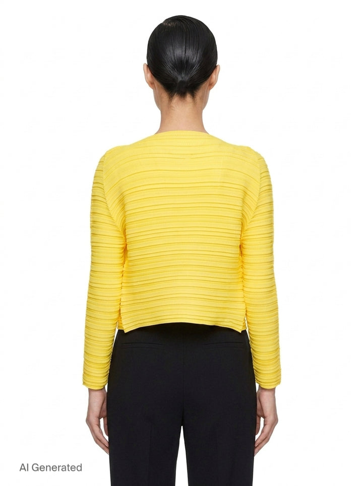 Pleated Open Front Cardigan | Issey Miyake | Club21 - back