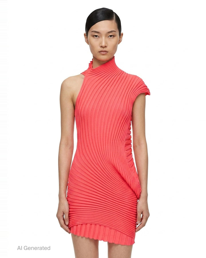 Pleated Ruffle Knit Tunic | Issey Miyake | Club21 - front