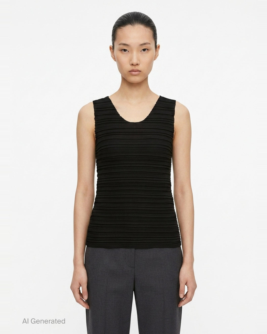 Pleated Sleeveless Top | ISSEY MIYAKE | Club21 - front