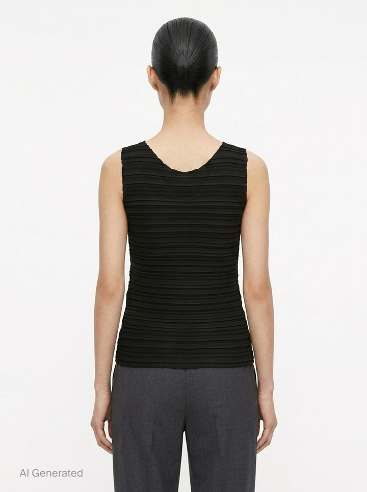 Pleated Sleeveless Top | ISSEY MIYAKE | Club21 - back