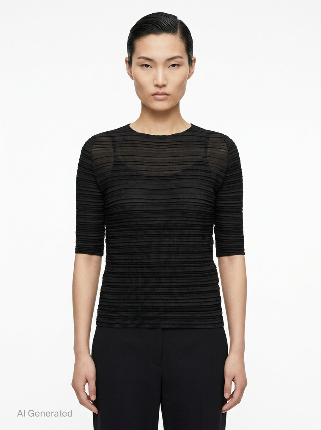 Pleated Stripe Top | Issey Miyake | Club21 - front
