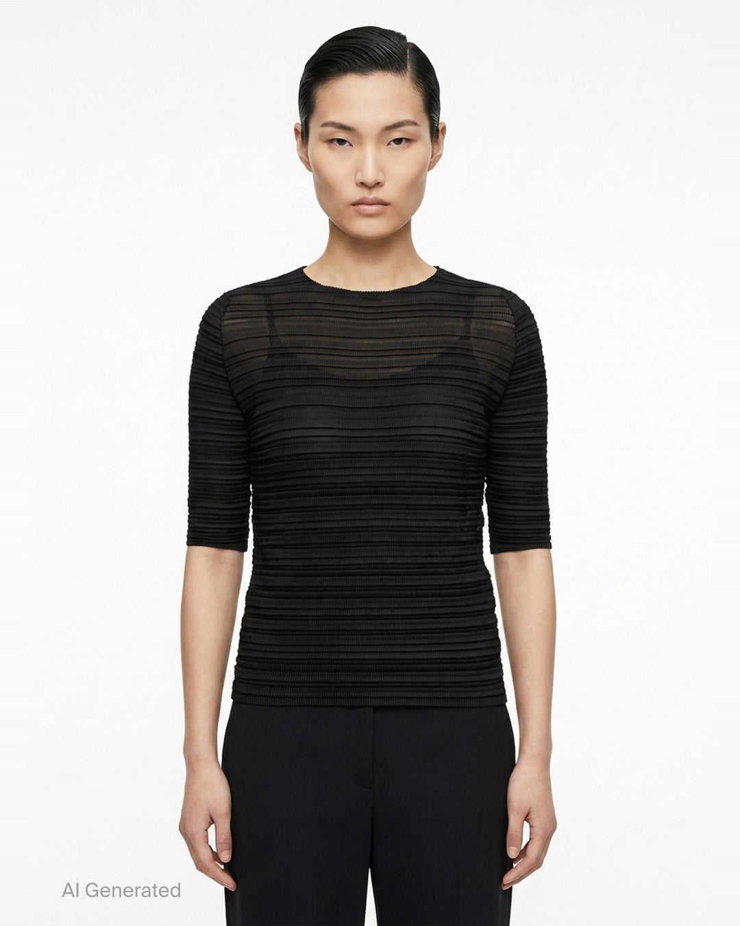 Pleated Stripe Top | Issey Miyake | Club21 - front