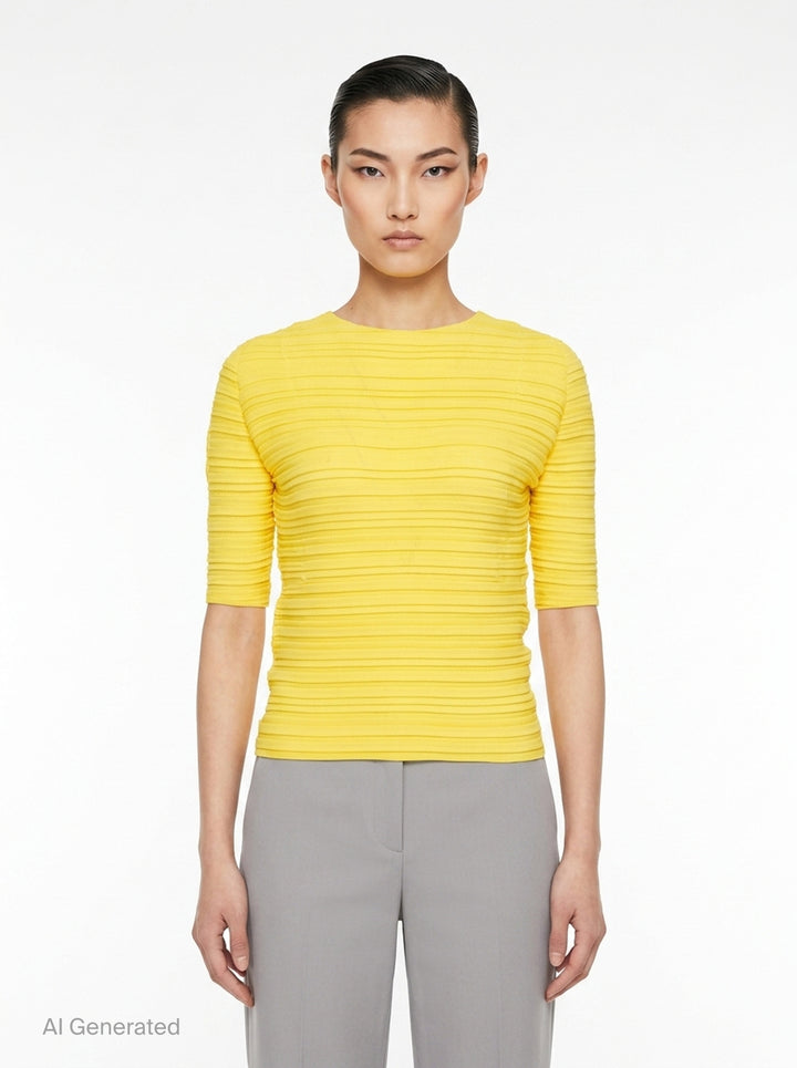 Pleated Stripe Top | Issey Miyake | Club21 - front
