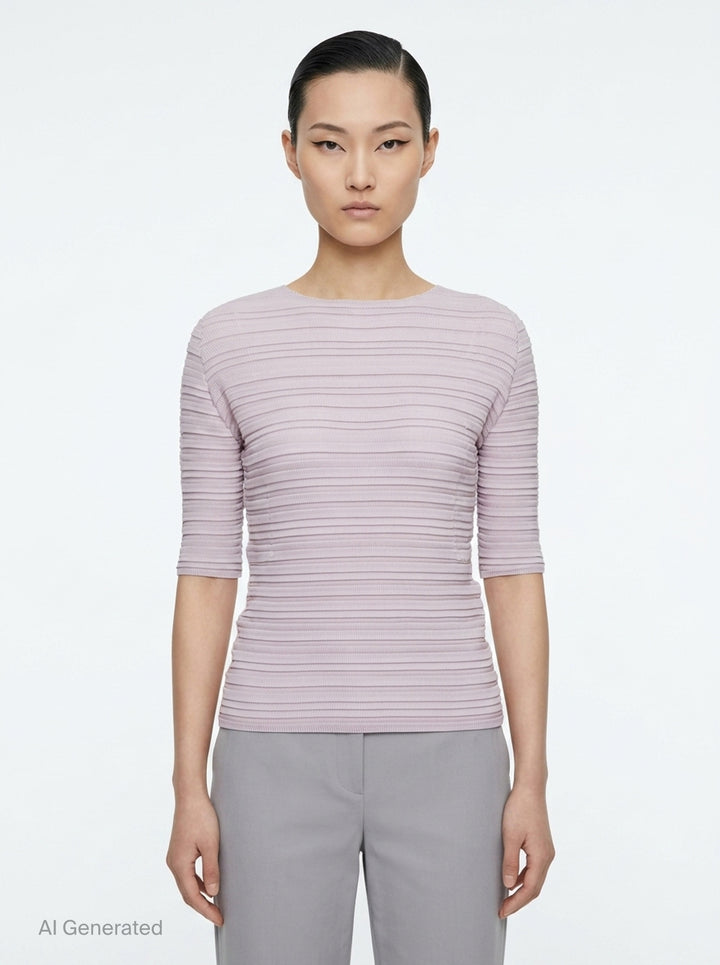 Pleated Stripe Top | Issey Miyake | Club21 - front